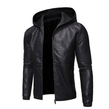 Load image into Gallery viewer, Luxury Black Men Faux Leather Jacket Elegant Motorcycle Men's Jackets Black Warm Business Male PU Leather Coats Men's Leathers Motorcycle Slim Fit Jacket