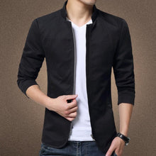 Load image into Gallery viewer, Luxury Black Mens Jacket Fashion Jacket Men Slim Fit Business Casual Male Jackets Warm Outdoor Men's Lightweight Cotton Jacket Elegant Slim Men Solid Color Clothing