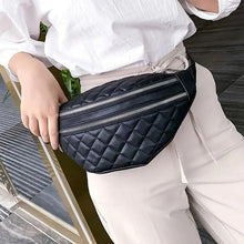 Load image into Gallery viewer, Luxury Black PU Leather Fashion Women Waist Bag Waterproof Fanny Pack Beautiful Design Fanny Pack Cool Travel Waist Bag