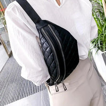 Load image into Gallery viewer, Luxury Black PU Leather Fashion Women Waist Bag Waterproof Fanny Pack Beautiful Design Fanny Pack Cool Travel Waist Bag