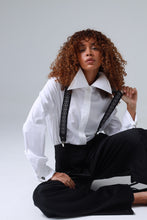 Load image into Gallery viewer, Sicily Chalk White Floral Patterned Silk Suspenders