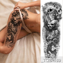 Load image into Gallery viewer, Luxury Black Temporary Tattoo Waterproof Big Lion Tattoo For Body Arm Legs Modern Large Design