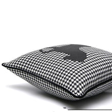Load image into Gallery viewer, Luxury Black White Houndstooth Gold Leather Stitching Pillow Covers Sofa Decorative Horse Pillow Case Swallow Gird Throw Pillowcases Black Gold PU Leather Polyester Splicing Cushion Covers Well Made Classic Pattern