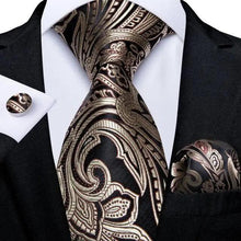 Load image into Gallery viewer, Luxury Blue Silk Design Wedding Tie For Men Necktie Pocket Square Cufflink Set Formal Business Meeting Necktie For Men