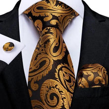 Load image into Gallery viewer, Luxury Blue Silk Design Wedding Tie For Men Necktie Pocket Square Cufflink Set Formal Business Meeting Necktie For Men