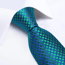 Load image into Gallery viewer, Luxury Blue Silk Design Wedding Tie For Men Necktie Pocket Square Cufflink Set Formal Business Meeting Necktie For Men