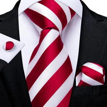 Load image into Gallery viewer, Luxury Blue Silk Design Wedding Tie For Men Necktie Pocket Square Cufflink Set Formal Business Meeting Necktie For Men