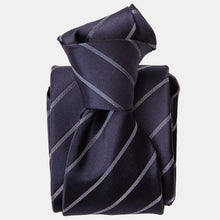 Load image into Gallery viewer, Esino - Silk Jacquard Tie - Midnight Blue and Silver