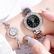 Load image into Gallery viewer, Luxury Bracelet Watches Set For Women Fashion Geometric Bangle Quartz Clock Wrist Watch With Quartz Movement Crystal Diamond Classic Fashion Romantic Jewelry Cuff Bracelet Set