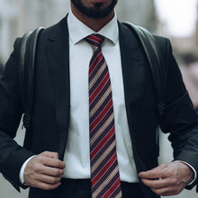 Load image into Gallery viewer, Vesuvio - Silk Jacquard Tie - Red and Burgundy