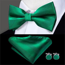 Load image into Gallery viewer, Luxury Butterfly Beige Silk Bow Ties For Men Gentlemens Cufflinks Set Elegant Design Wedding Party Bowties For Tuxedo Excellent Gift For Prom