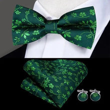 Load image into Gallery viewer, Luxury Butterfly Beige Silk Bow Ties For Men Gentlemens Cufflinks Set Elegant Design Wedding Party Bowties For Tuxedo Excellent Gift For Prom