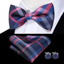 Load image into Gallery viewer, Luxury Butterfly Beige Silk Bow Ties For Men Gentlemens Cufflinks Set Elegant Design Wedding Party Bowties For Tuxedo Excellent Gift For Prom