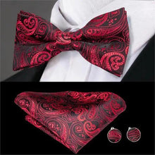 Load image into Gallery viewer, Luxury Butterfly Beige Silk Bow Ties For Men Gentlemens Cufflinks Set Elegant Design Wedding Party Bowties For Tuxedo Excellent Gift For Prom