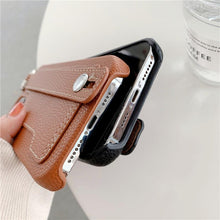 Load image into Gallery viewer, Luxury Card Holder Wrist Strap Leather Wallet Case For iphone 12 13 14 14pro 13Pro Max Mini Protective Cover Wallet Case With Leather Adjustable Hand Strap Phone Cover