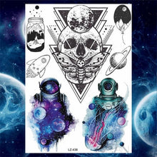 Load image into Gallery viewer, Luxury Colorful Flower Lavender Waterproof Temporary Tattoos Animals Arm Chest Tattoo Stickers Elegant Summer Style For Womens Mens