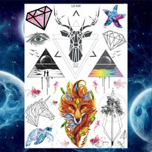 Load image into Gallery viewer, Luxury Colorful Flower Lavender Waterproof Temporary Tattoos Animals Arm Chest Tattoo Stickers Elegant Summer Style For Womens Mens