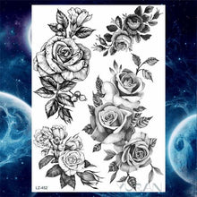 Load image into Gallery viewer, Luxury Colorful Flower Lavender Waterproof Temporary Tattoos Animals Arm Chest Tattoo Stickers Elegant Summer Style For Womens Mens