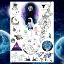 Load image into Gallery viewer, Luxury Colorful Flower Lavender Waterproof Temporary Tattoos Animals Arm Chest Tattoo Stickers Elegant Summer Style For Womens Mens