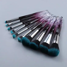 Load image into Gallery viewer, Luxury Cosmic Color New Luxury Crystal Makeup Brushes Powder Foundation Eyeshadow Eyebrow Cosmetics for Face Fan Make Up Brush Set