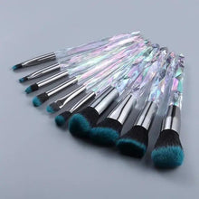 Load image into Gallery viewer, Luxury Cosmic Color New Luxury Crystal Makeup Brushes Powder Foundation Eyeshadow Eyebrow Cosmetics for Face Fan Make Up Brush Set