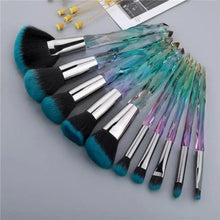 Load image into Gallery viewer, Luxury Cosmic Color New Luxury Crystal Makeup Brushes Powder Foundation Eyeshadow Eyebrow Cosmetics for Face Fan Make Up Brush Set
