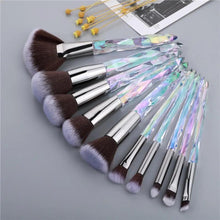 Load image into Gallery viewer, Luxury Cosmic Color New Luxury Crystal Makeup Brushes Powder Foundation Eyeshadow Eyebrow Cosmetics for Face Fan Make Up Brush Set