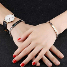 Load image into Gallery viewer, Luxury Couple Titanium Steel Alloy King Queen Bracelet Alloy Pendant Lover Letter Bracelet Attraction Distance Relationship Couples Bracelet For Men Women Bracelets Matching Link Chain Elegant Bracelets