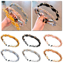 Load image into Gallery viewer, Luxury Crystal Rhinestone Cross Hair Bands For Girls Women Chiffon Stylish Headwear Korean Hair Bands Hoop New Fashion Gorgeous Hair Accessories For Women
