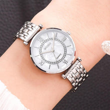 Load image into Gallery viewer, Luxury Crystal Women Bracelet Watches Fashion Diamond Quartz Watch Steel Wristwatch Stainless Steel Metal Women's Wrist Watch Two Tone Fashion Elegant Diamond Analog Quartz Watch Gift For Woman