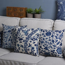 Load image into Gallery viewer, Luxury Decorative Throw Square Linen Pillowcase Blue And White Flower Bedroom Room Sofa Porcelain Printed Cushion Cover Decorative Sofa Throw Pillow Car Chair Home Decor Pillow Case Soft Design
