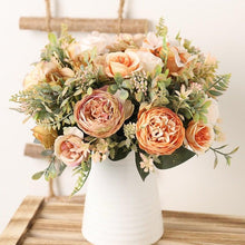 Load image into Gallery viewer, Luxury Fake Flowers Artificial Silk Roses High Quality Big Bouquet For Office Parties Bridal and Wedding Decoration Artificial Rose Flowers Bouquet Silk Flowers Rose for Home Bridal Wedding Party Festival Decor