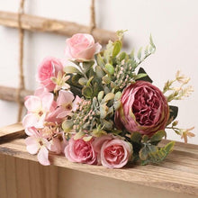 Load image into Gallery viewer, Luxury Fake Flowers Artificial Silk Roses High Quality Big Bouquet For Office Parties Bridal and Wedding Decoration Artificial Rose Flowers Bouquet Silk Flowers Rose for Home Bridal Wedding Party Festival Decor