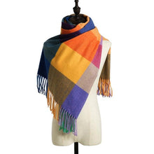 Load image into Gallery viewer, Luxury Fashion Autumn Winter Soft Warm Scarf Plaid Colorful Hijabs Cashmere Scarves Warm Soft Bandana Women's Lightweight Scarves Elegant Echarpe Escharpe Soft Wool Elegant Tassel For Women