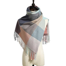 Load image into Gallery viewer, Luxury Fashion Autumn Winter Soft Warm Scarf Plaid Colorful Hijabs Cashmere Scarves Warm Soft Bandana Women's Lightweight Scarves Elegant Echarpe Escharpe Soft Wool Elegant Tassel For Women