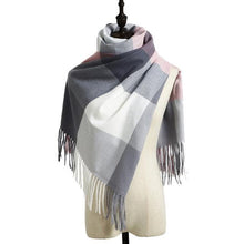 Load image into Gallery viewer, Luxury Fashion Autumn Winter Soft Warm Scarf Plaid Colorful Hijabs Cashmere Scarves Warm Soft Bandana Women's Lightweight Scarves Elegant Echarpe Escharpe Soft Wool Elegant Tassel For Women