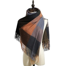 Load image into Gallery viewer, Luxury Fashion Autumn Winter Soft Warm Scarf Plaid Colorful Hijabs Cashmere Scarves Warm Soft Bandana Women's Lightweight Scarves Elegant Echarpe Escharpe Soft Wool Elegant Tassel For Women