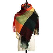 Load image into Gallery viewer, Luxury Fashion Autumn Winter Soft Warm Scarf Plaid Colorful Hijabs Cashmere Scarves Warm Soft Bandana Women's Lightweight Scarves Elegant Echarpe Escharpe Soft Wool Elegant Tassel For Women