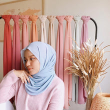 Load image into Gallery viewer, Luxury Fashion Long Soft Solid Chiffon Scarf Head Wrap Echarpe Shawl Lightweight Headscarf Instant Ready To Wear Elegant Hijab Scarf Wrap Muslim Shawl Islamic Hijabs Arab Wrap Head Scarves For Women