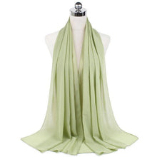 Load image into Gallery viewer, Luxury Fashion Long Soft Solid Chiffon Scarf Head Wrap Echarpe Shawl Lightweight Headscarf Instant Ready To Wear Elegant Hijab Scarf Wrap Muslim Shawl Islamic Hijabs Arab Wrap Head Scarves For Women
