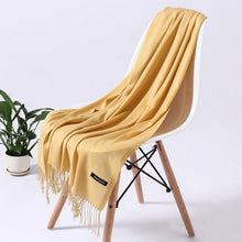 Load image into Gallery viewer, Luxury Fashion Winter Solid Colorful Soft Scarf Hijabs Tassels Long Warm Shawls Hijabs Lightweight Scarfs Scarves Cashmere Elegant Hijabs Scarves Wraps For Women