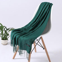 Load image into Gallery viewer, Luxury Fashion Winter Solid Colorful Soft Scarf Hijabs Tassels Long Warm Shawls Hijabs Lightweight Scarfs Scarves Cashmere Elegant Hijabs Scarves Wraps For Women