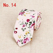 Load image into Gallery viewer, Luxury Flower Handmade Cotton Ties For Men Classic Colorful Printed Floral Designs Necktie For Wedding