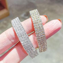 Load image into Gallery viewer, Luxury Full Rhinestone Crystals Gold Silver Ponytail Holder Buckle Hair Clips Elegant Women Sparkly Semicircle Metal Spring Hair Clips Barrette Accessories for Women