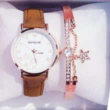 Load image into Gallery viewer, Luxury Girl Watch Student High School Small Fresh Watch Pink Cute Star Starry Sky Casual Leather Female Wrist Watch Leather Band Thin Minimalist Casual Simple Dress Watch