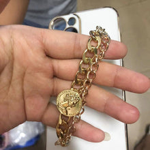 Load image into Gallery viewer, Luxury Glossy Gold Color Metal Coin Bracelet Chain Protective Case Cover For iPhone Soft Case for iPhone 13 12 Pro Max 14 11 pro max X XS XR 7 8 Plus Cover