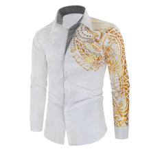 Load image into Gallery viewer, Luxury Gold Black Shirt Men New Slim Fit Long Sleeve