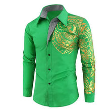 Load image into Gallery viewer, Luxury Gold Black Shirt Men New Slim Fit Long Sleeve
