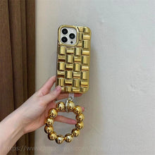 Load image into Gallery viewer, Luxury Gold Plating Electroplated Bracelet Cute Compatible with iPhone Diamond Case Luxury Sparkle Glitter Rhinestone Phone Case For iPhone 14 13 Promax 11 12 Pro Max Mini Xs Max XR 8 7 Plus Mirror Cover