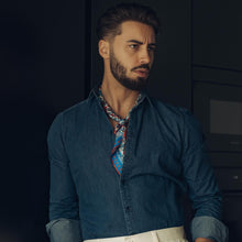 Load image into Gallery viewer, Barbaresco - Silk Neckerchief - Blue and Red